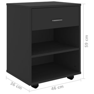 vidaXL Rollschrank Schwarz 46x36x59 cm Holzwerkstoff