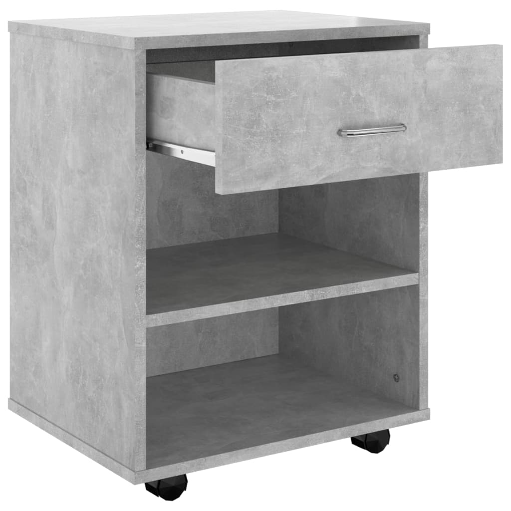 vidaXL Rollschrank Betongrau 46x36x59 cm Holzwerkstoff