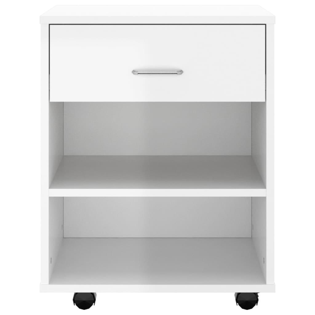 vidaXL Rollschrank Hochglanz-Weiß 46x36x59 cm Holzwerkstoff