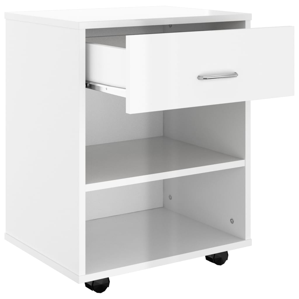 vidaXL Rollschrank Hochglanz-Weiß 46x36x59 cm Holzwerkstoff