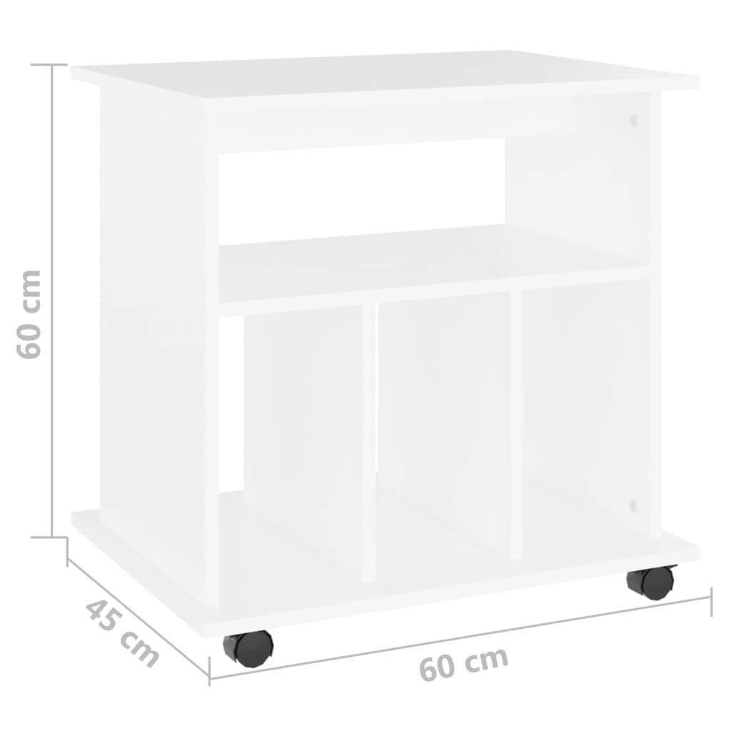 vidaXL Rollschrank Weiß 60x45x60 cm Holzwerkstoff