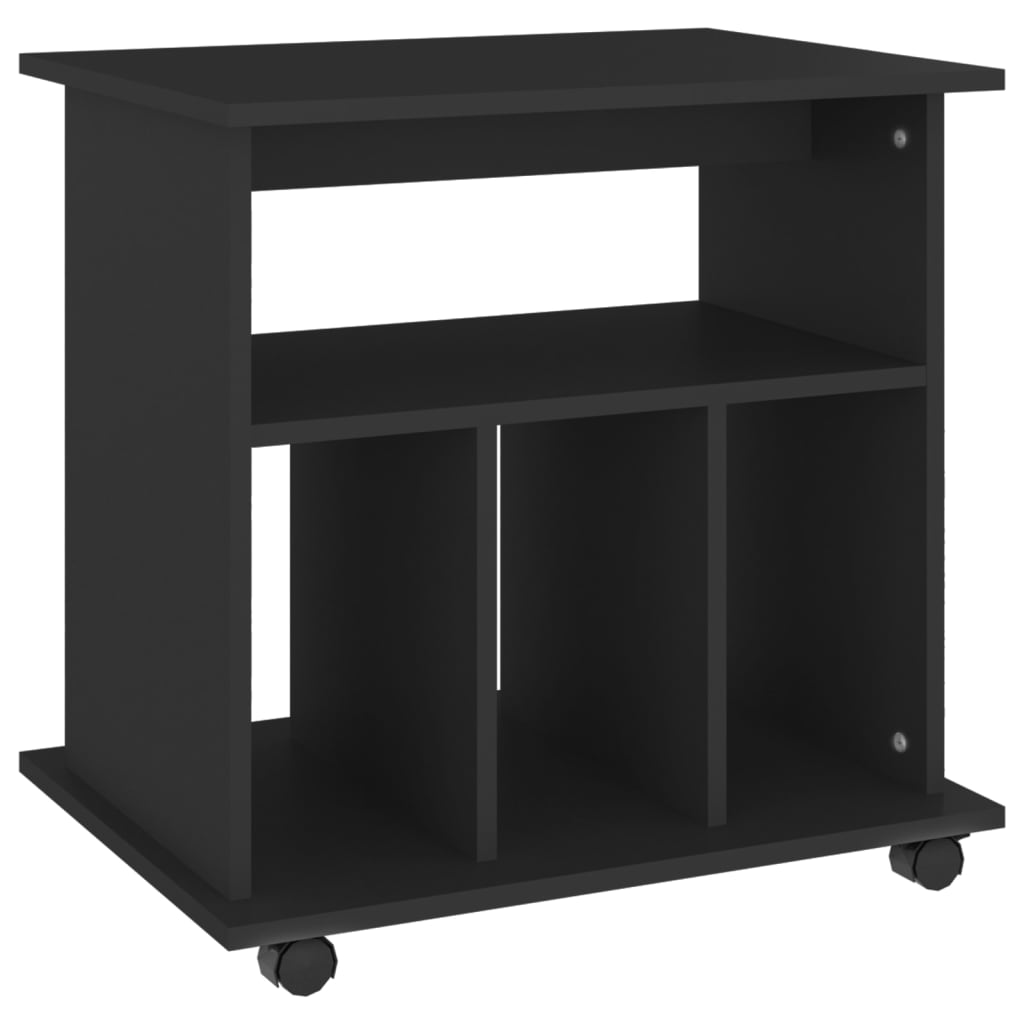 vidaXL Rollschrank Schwarz 60x45x60 cm Holzwerkstoff