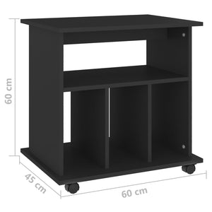 vidaXL Rollschrank Schwarz 60x45x60 cm Holzwerkstoff