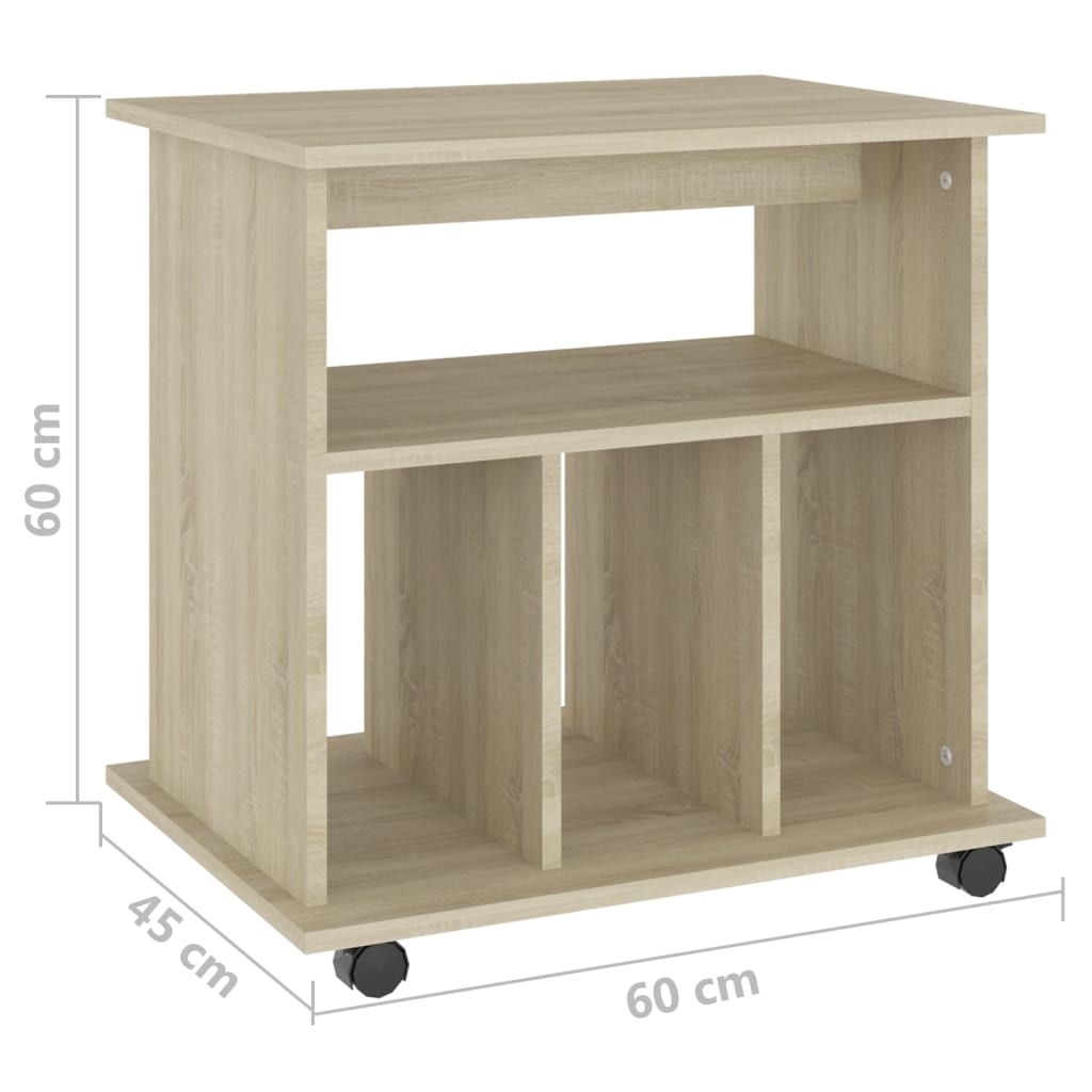 vidaXL Rollschrank Sonoma-Eiche 60x45x60 cm Holzwerkstoff