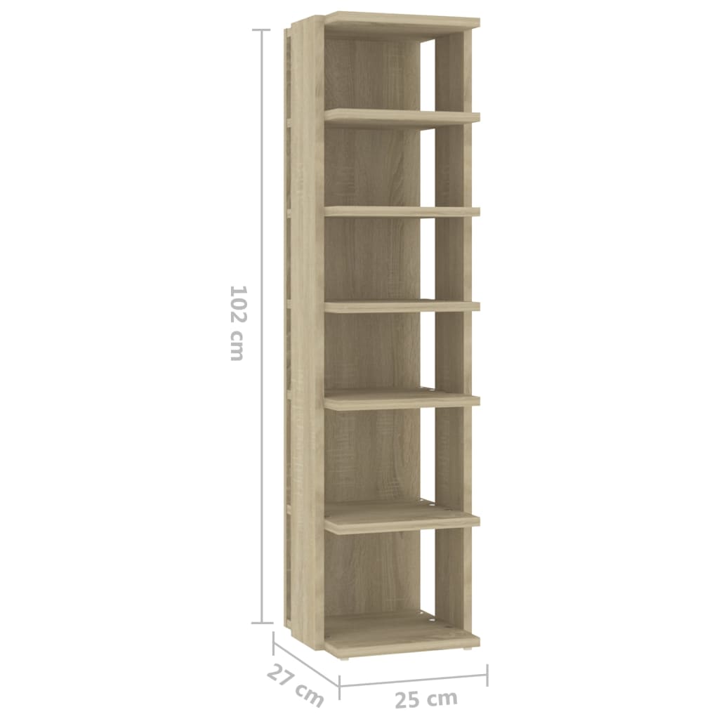 Schuhschrank Sonoma-Eiche 27,5x27x102 cm Holzwerkstoff Stilecasa