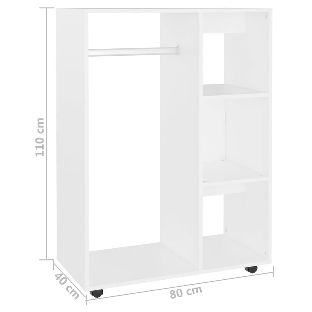 Kleiderschrank Weiß 80x40x110 cm Holzwerkstoff Stilecasa