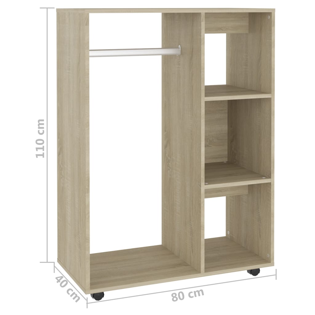 Kleiderschrank Sonoma-Eiche 80x40x110 cm Holzwerkstoff Stilecasa