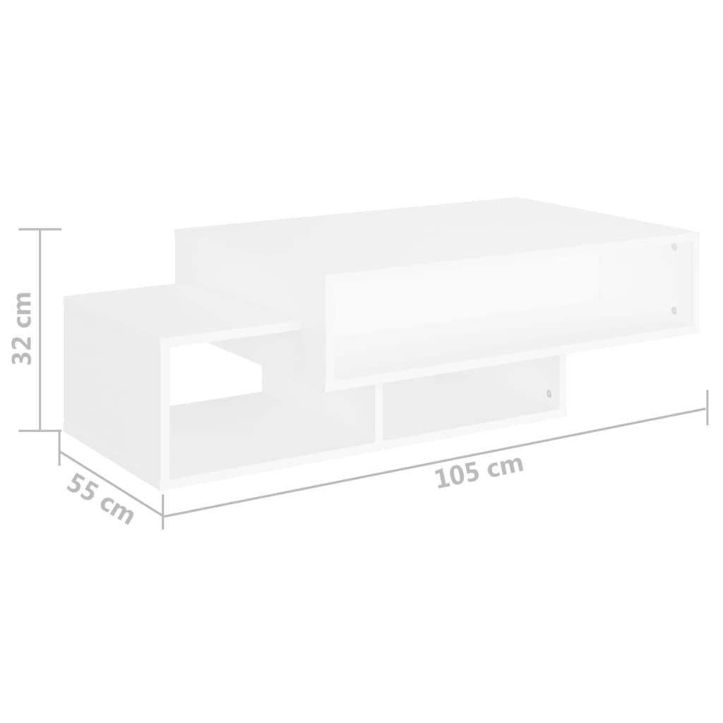 vidaXL Couchtisch Weiß 105x55x32 cm Holzwerkstoff