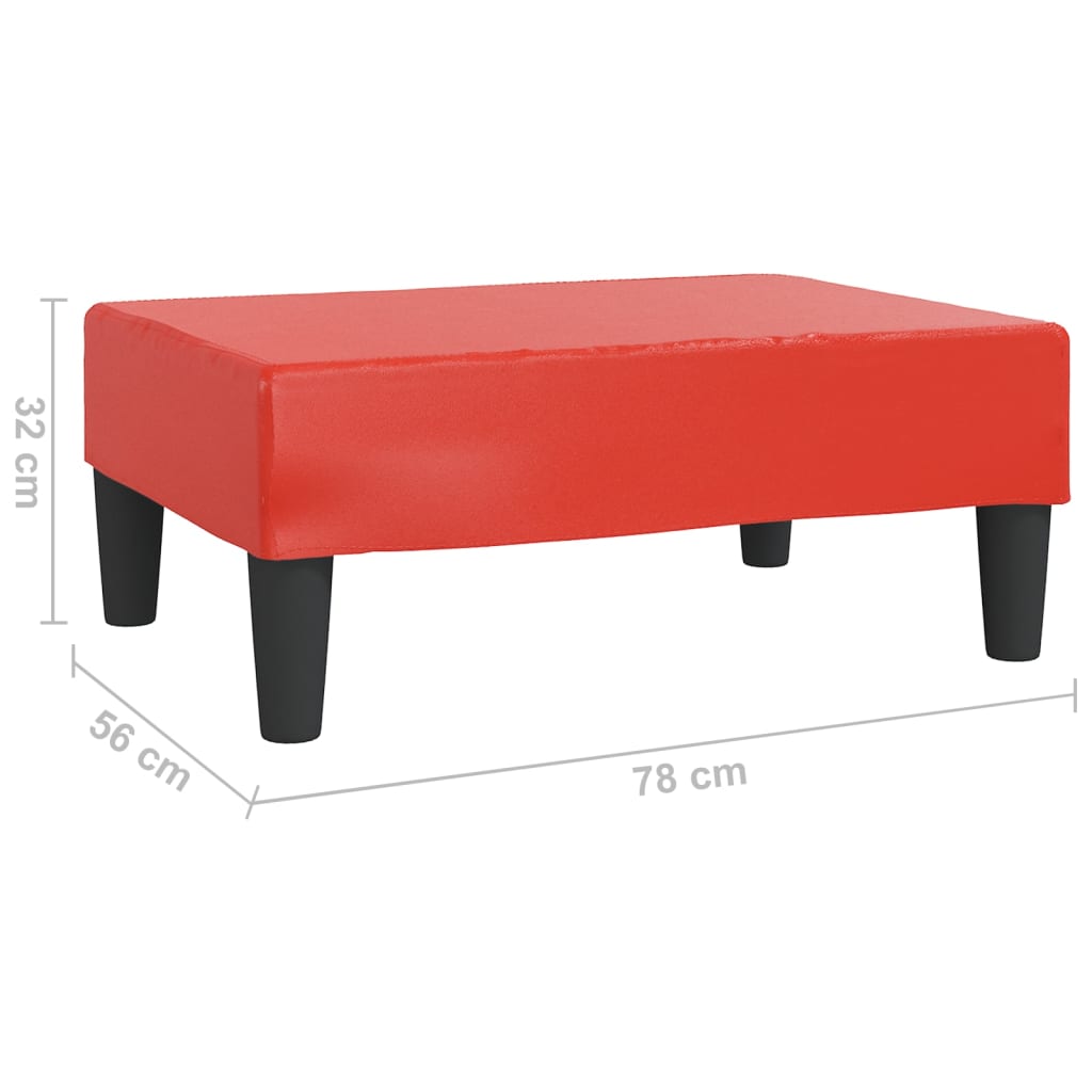 vidaXL Fußhocker Rot 78x56x32 cm Kunstleder