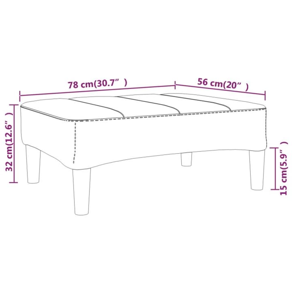 vidaXL Fußhocker Weinrot 78x56x32 cm Stoff