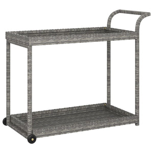 Barwagen Grau 100x45x83 cm Poly Rattan