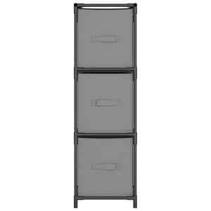 vidaXL Lagerschrank mit 3 Stoff-Schubladen Grau 34x34x101 cm Stahl