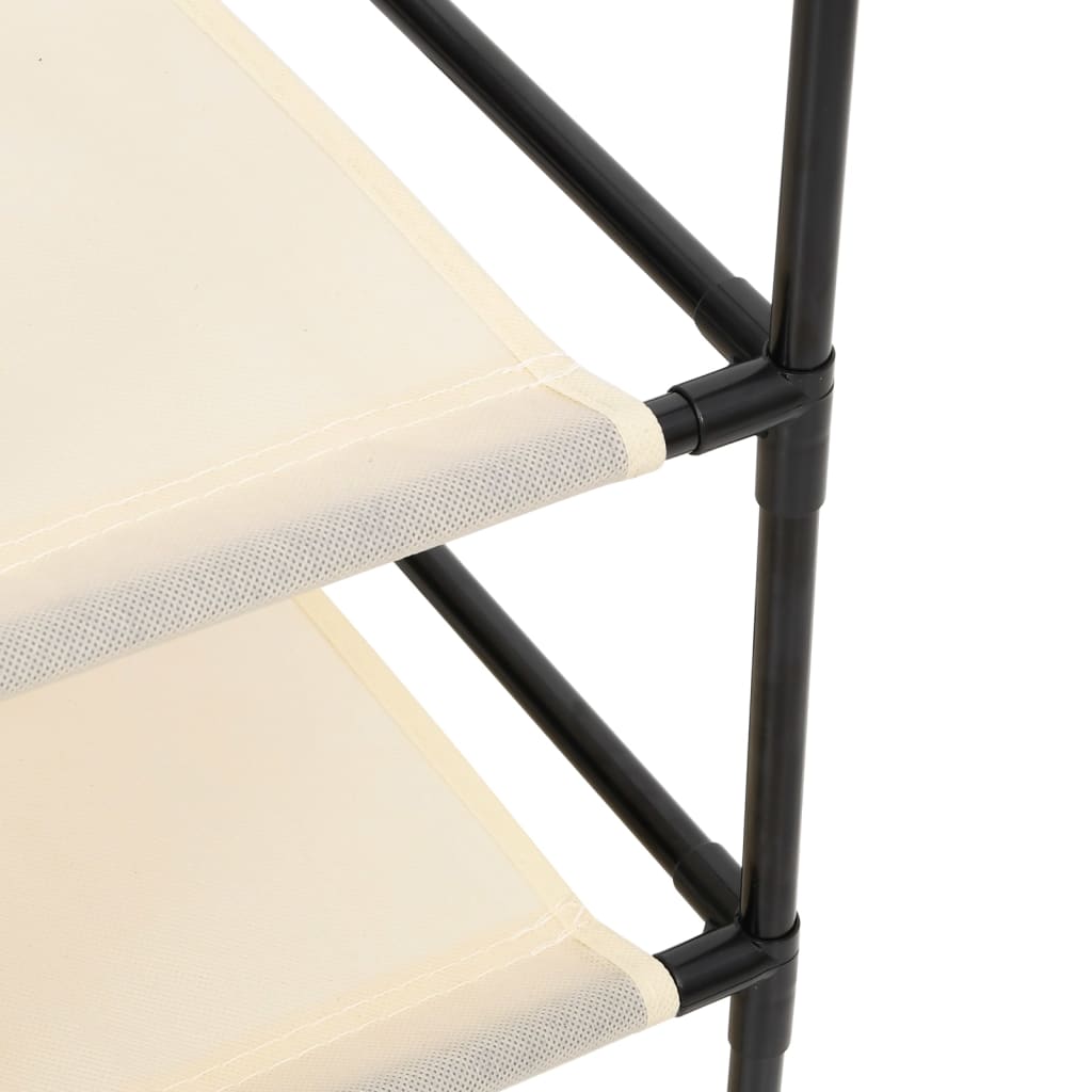 vidaXL Kommode mit 4 Körben aus Stoff Creme 63×30×71 cm Stahl