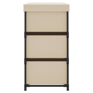 vidaXL Lagerschrank mit 6 Schubladen 55×29×55 cm Creme Stahl