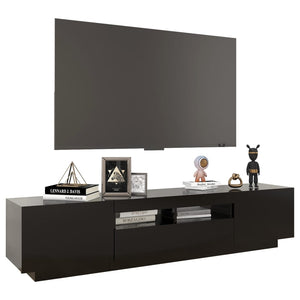 vidaXL TV-Schrank mit LED-Leuchten Schwarz 180x35x40 cm