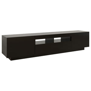 vidaXL TV-Schrank mit LED-Leuchten Schwarz 180x35x40 cm