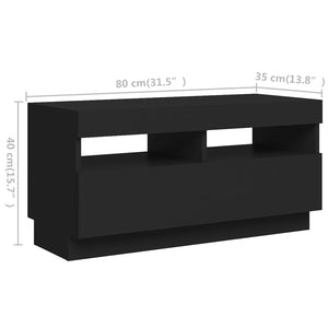 vidaXL TV-Schrank mit LED-Leuchten Schwarz 180x35x40 cm