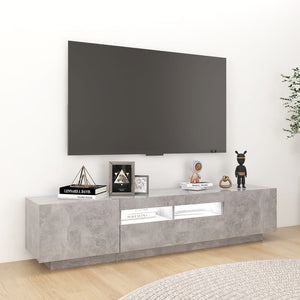 vidaXL TV-Schrank mit LED-Leuchten Betongrau 180x35x40 cm