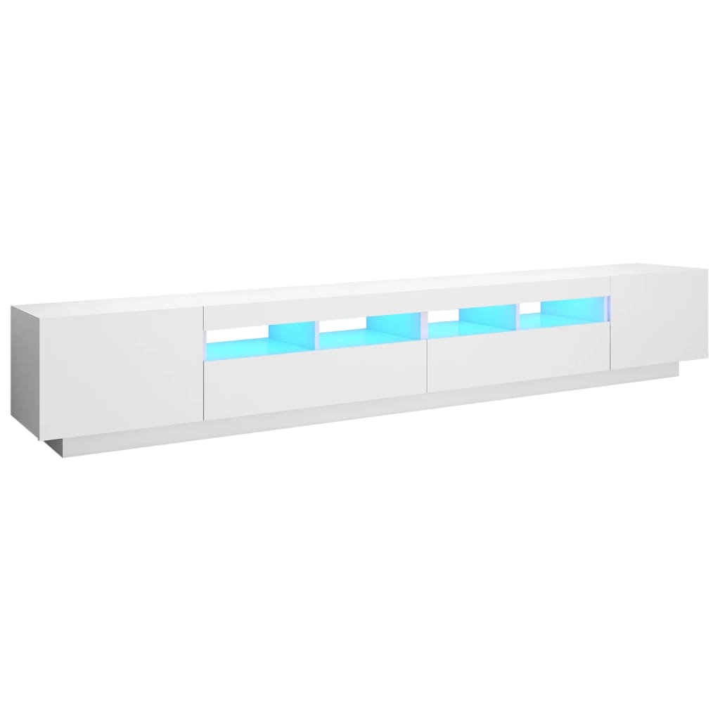 vidaXL TV-Schrank mit LED-Leuchten Weiß 260x35x40cm