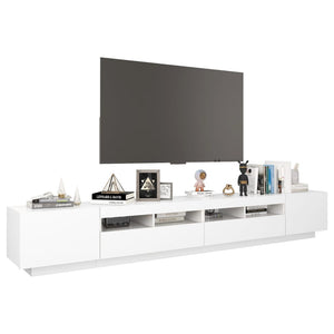 vidaXL TV-Schrank mit LED-Leuchten Weiß 260x35x40cm