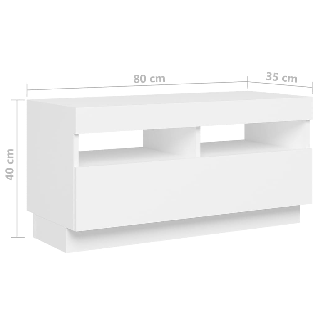 vidaXL TV-Schrank mit LED-Leuchten Weiß 260x35x40cm