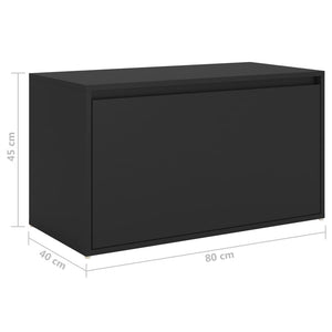 vidaXL Flurbank 80x40x45 cm Schwarz Holzwerkstoff