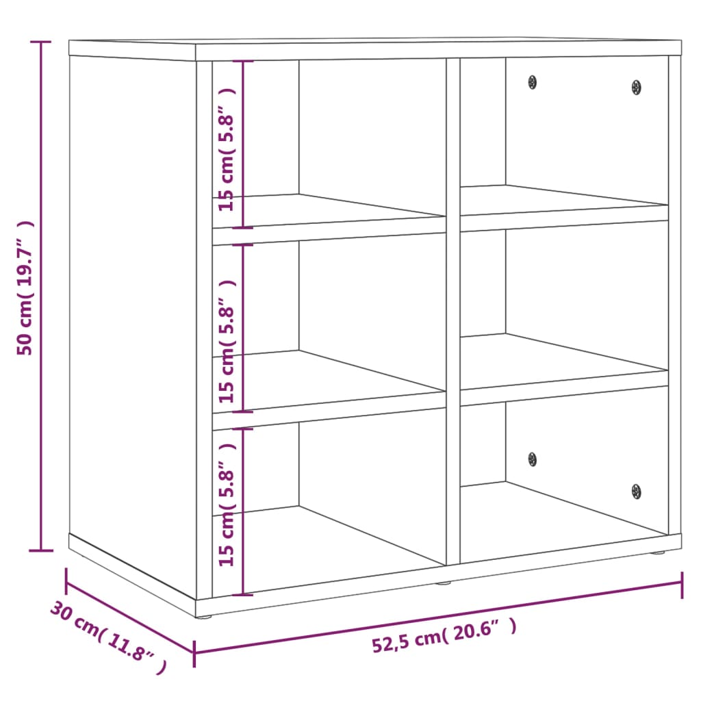 vidaXL Schuhregal Schwarz 52,5x30x50 cm