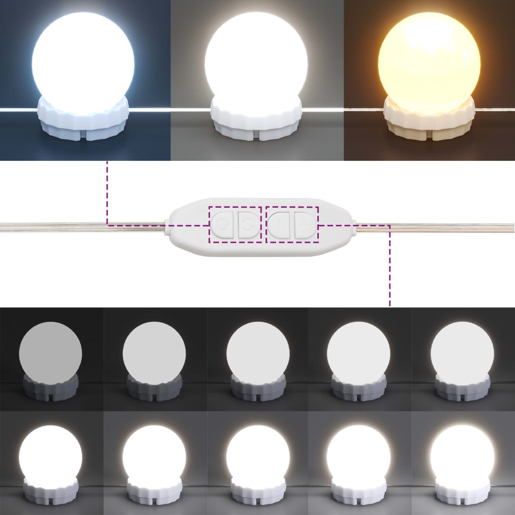 Schminktisch mit LED Weiß 60x40x140 cm