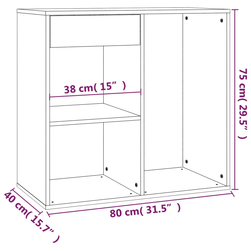 vidaXL Kosmetikschrank Weiß 80x40x75 cm Holzwerkstoff