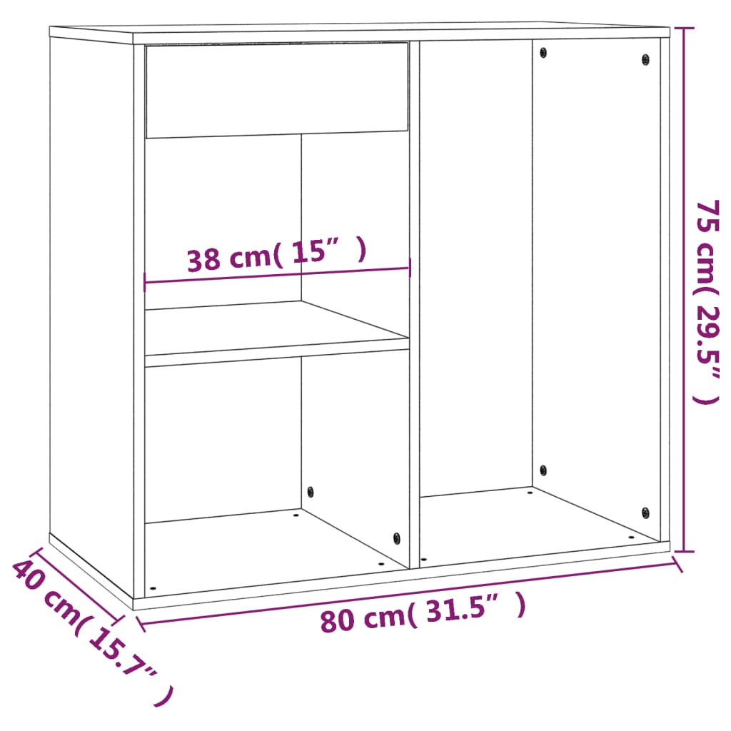 vidaXL Kosmetikschrank Schwarz 80x40x75 cm Holzwerkstoff