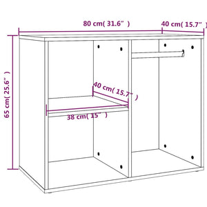 Regal für Schminktisch Sonoma-Eiche 80x40x65 cm Holzwerkstoff Stilecasa