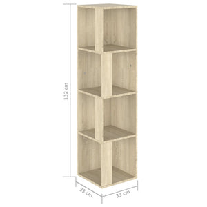 vidaXL Eckregal Sonoma-Eiche 33x33x132 cm Holzwerkstoff