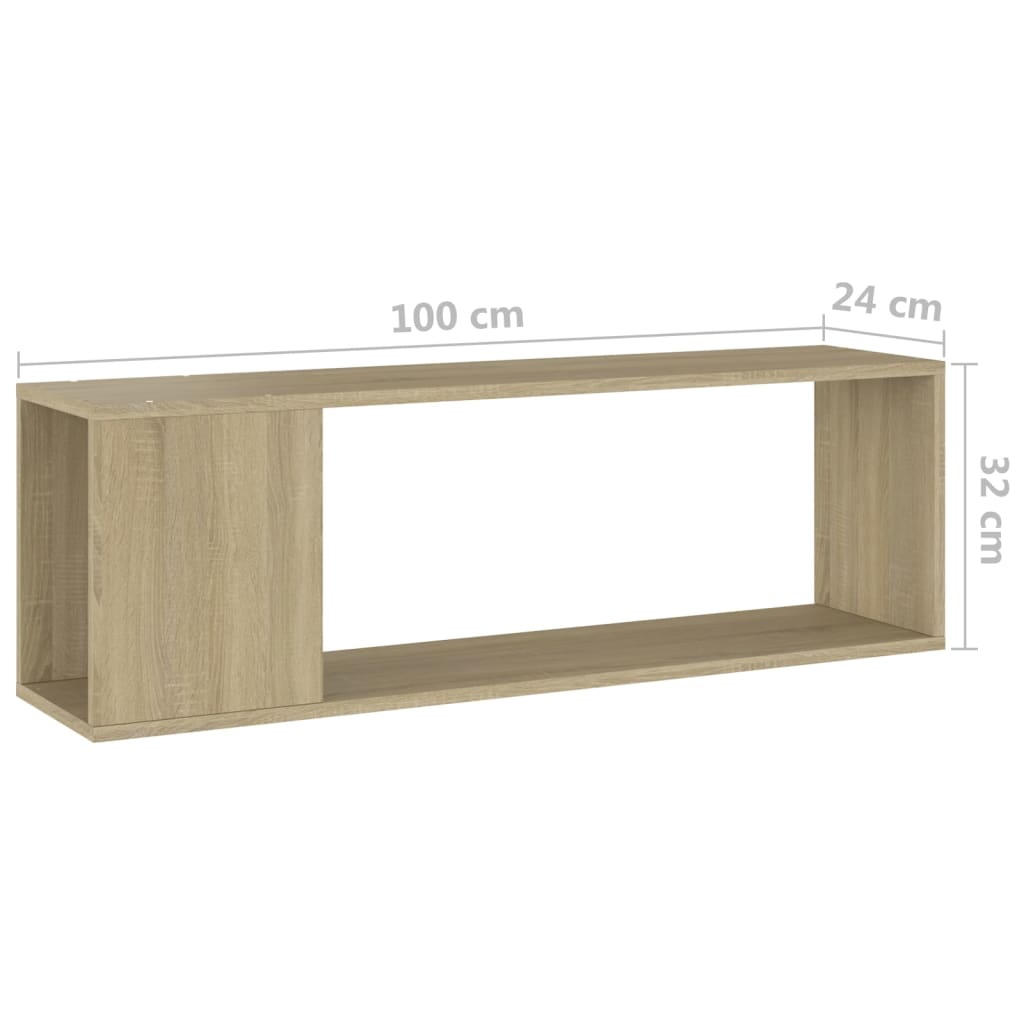 TV-Schrank Sonoma-Eiche 100x24x32 cm Holzwerkstoff Stilecasa