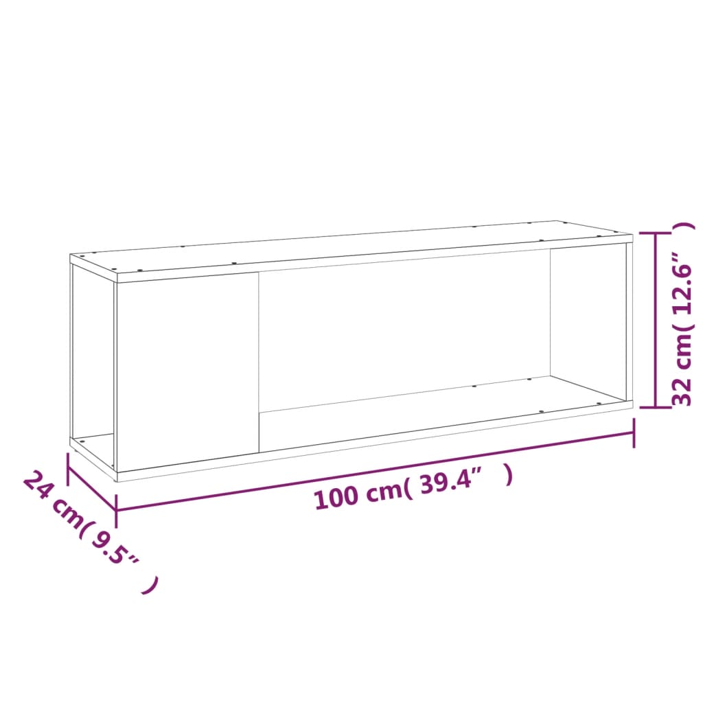 TV-Schrank Sonoma-Eiche 100x24x32 cm Holzwerkstoff Stilecasa