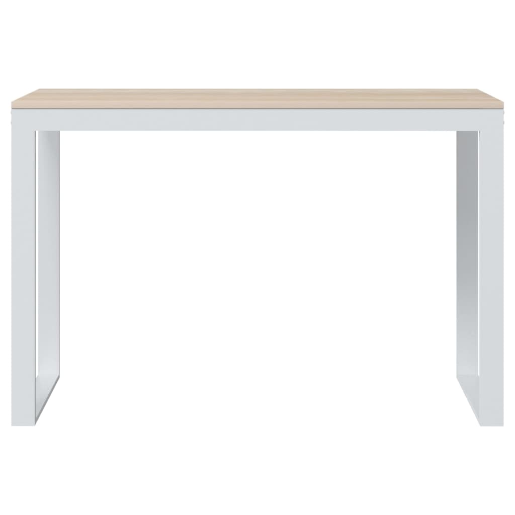 vidaXL Computertisch Weiß und Eiche-Optik 110x60x73 cm Holzwerkstoff