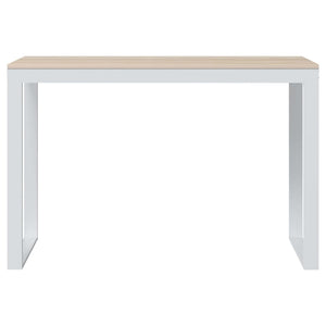 vidaXL Computertisch Weiß und Eiche-Optik 110x60x73 cm Holzwerkstoff