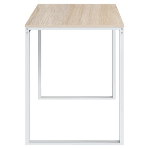 vidaXL Computertisch Weiß und Eiche-Optik 110x60x73 cm Holzwerkstoff