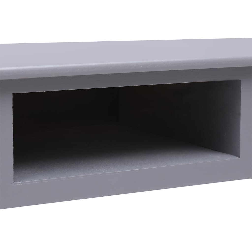 vidaXL Schreibtisch Grau 108x45x76 cm Massivholz Paulownia