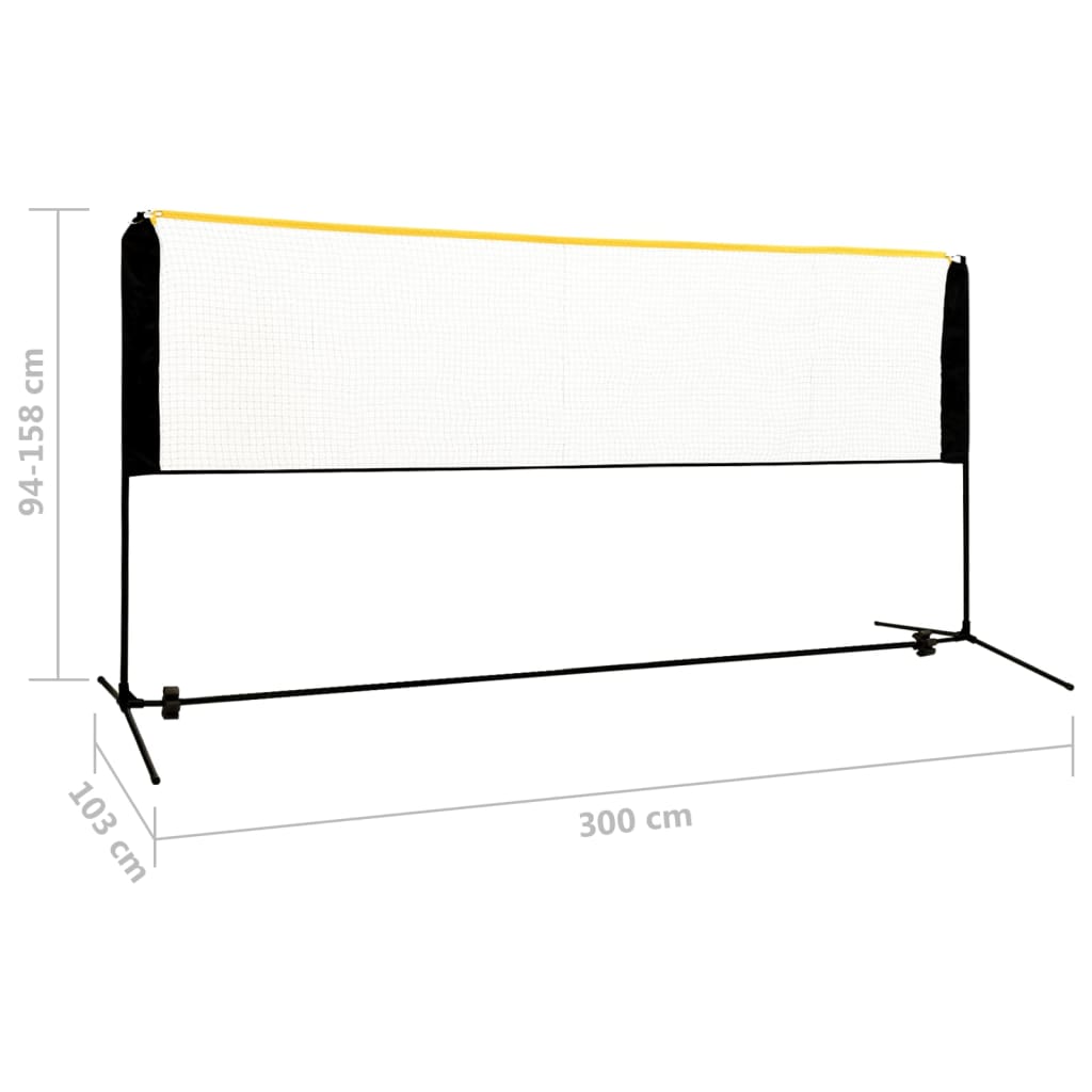 vidaXL Badmintonnetz Verstellbar 300x103x94-158 cm Metall