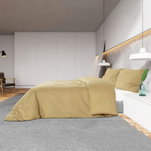 Bettwäsche-Set Taupe 135x200 cm Leichte Mikrofaser