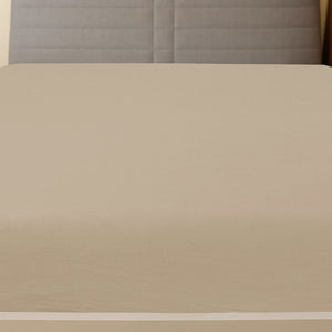 vidaXL Spannbettlaken 2 Stk. Jersey Taupe 90x200 cm Baumwolle