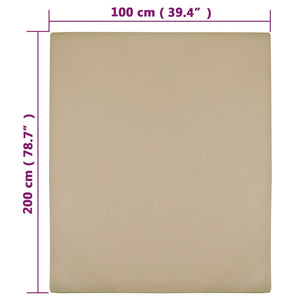 Spannbettlaken 2 Stk. Jersey Taupe 100x200 cm Baumwolle Stilecasa