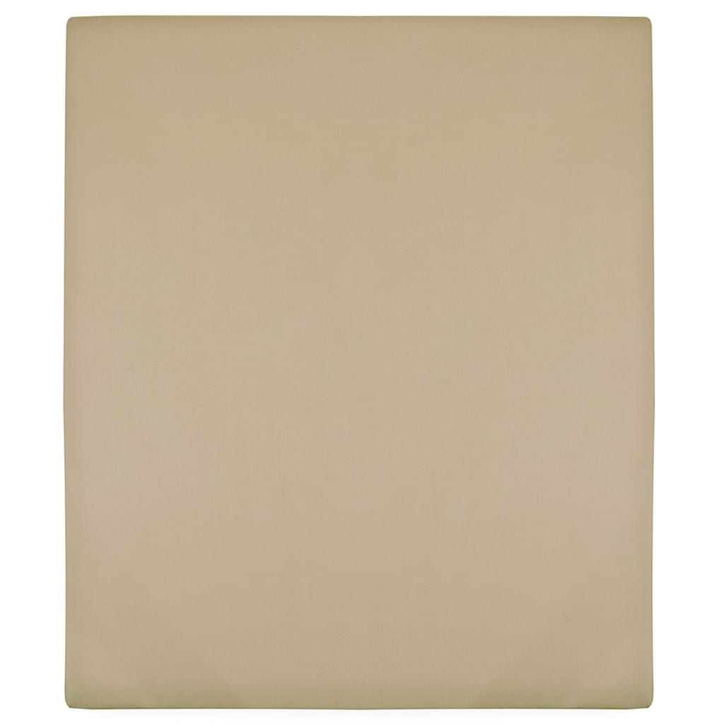 vidaXL Spannbettlaken 2 Stk. Jersey Taupe 140x200 cm Baumwolle