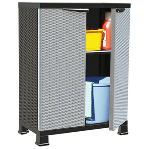 vidaXL Kunststoffschrank 68x39x92 cm Rattan-Design