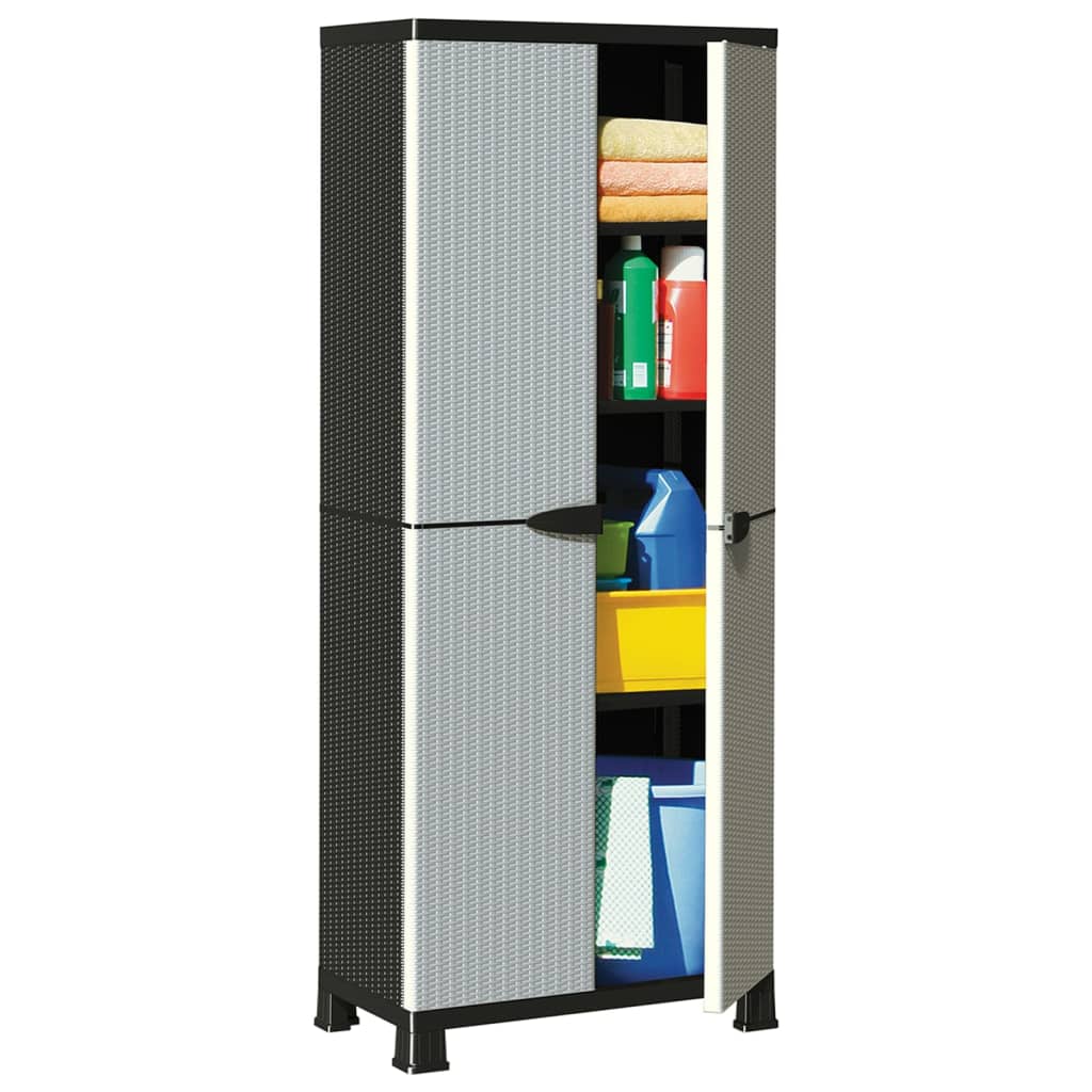 Kunststoffschrank 68x39x171,5 cm Rattan-Design Stilecasa