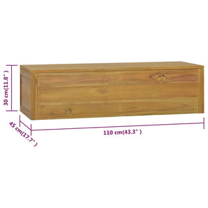 vidaXL Wand-Badschrank 110x45x30 cm Teak Massivholz