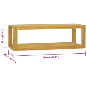 vidaXL Wand-Badregal 110x45x35 cm Massivholz Teak