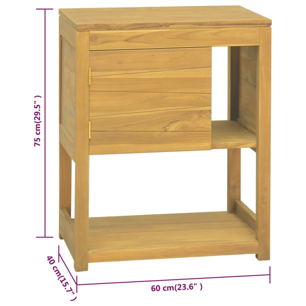 vidaXL Badschrank 60x40x75 cm Massivholz Teak