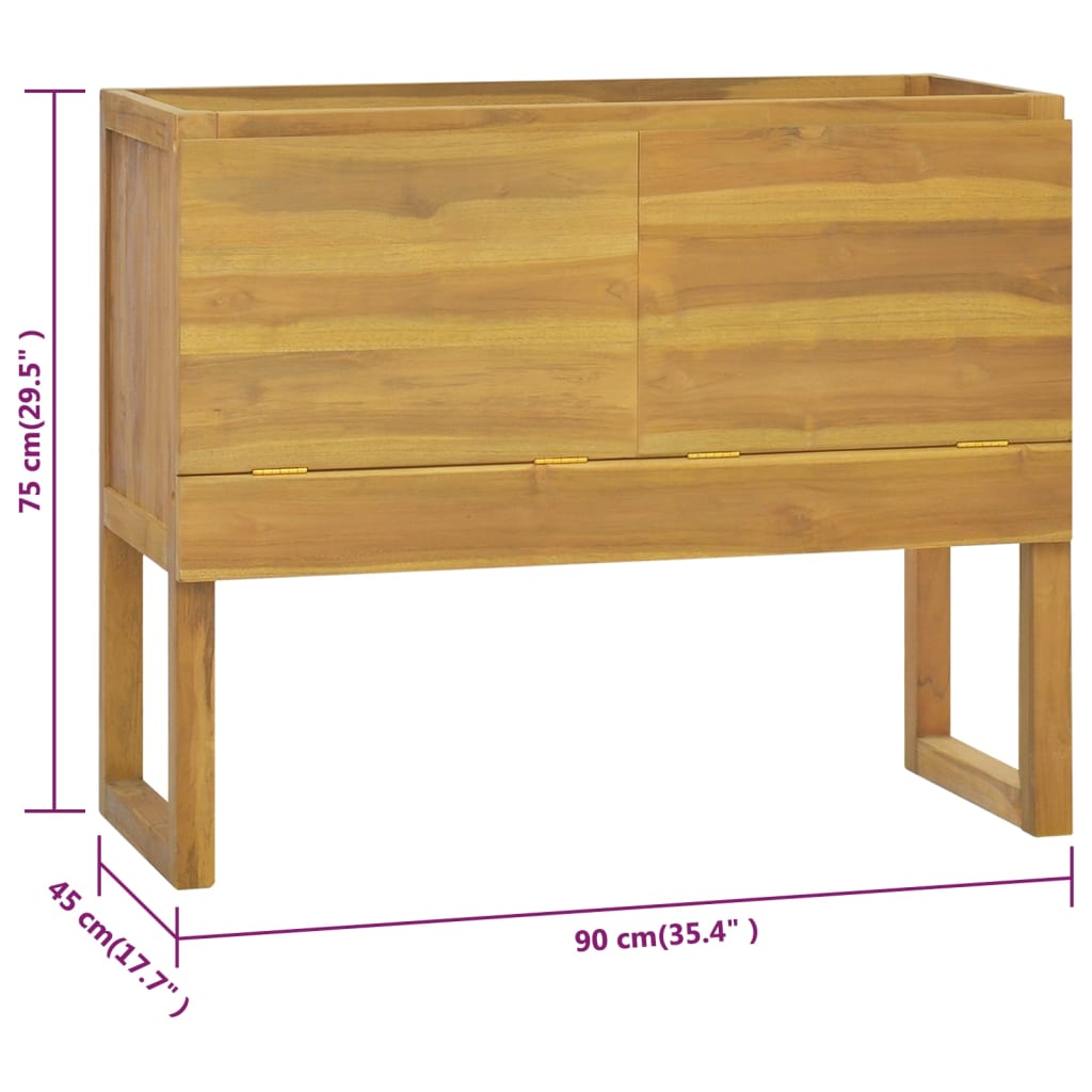 vidaXL Badschrank 90x45x75 cm Massivholz Teak