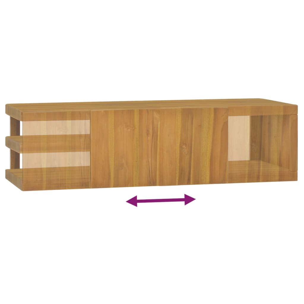 vidaXL Wand-Badschrank 110x40x30 cm Massivholz Teak